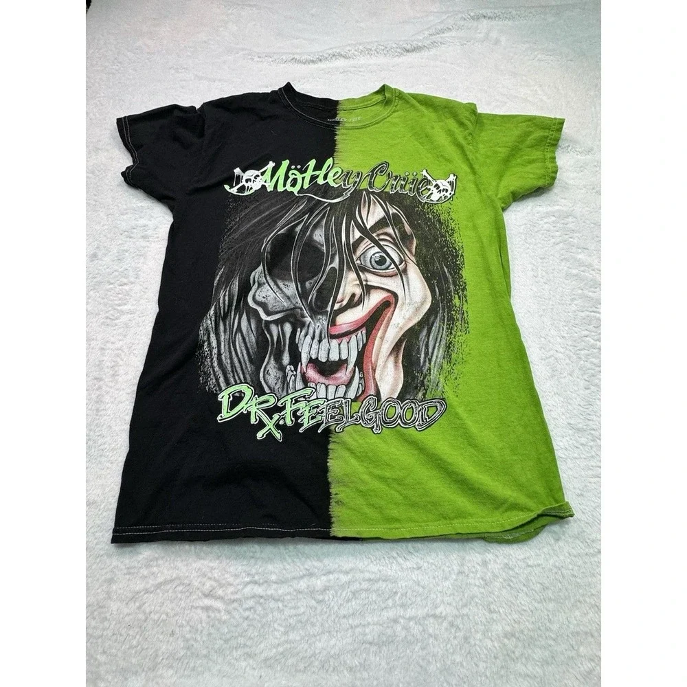 Motley Crue T-Shirt Mens Med. Dr Feelgood Split Dye Graphic Print Skater Grunge‎